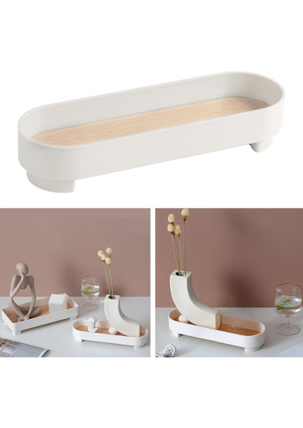 Modern Depolama Tepsisi Organizatör Servis Tepsisi Dekoratif Tepsi Mutfak Yuvarlak Köşe Beyaz modelleri