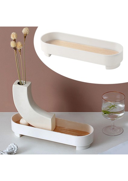 Modern Depolama Tepsisi Organizatör Servis Tepsisi Dekoratif Tepsi Mutfak Yuvarlak Köşe Beyaz fırsatları