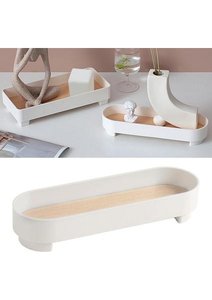 Modern Depolama Tepsisi Organizatör Servis Tepsisi Dekoratif Tepsi Mutfak Yuvarlak Köşe Beyaz indirimleri