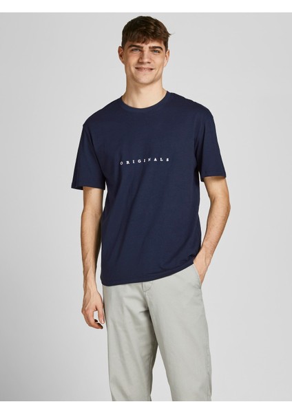 Jack & Jones Jorcopenhagen Tee Ss Crew Neck Noos Lacivert Erkek T-Shirt 12176780-Navy