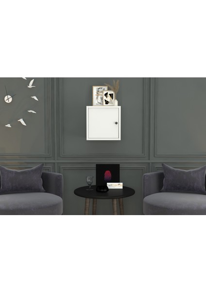 Kapakli Duvar Rafi Beyaz 33 cm DVR-1005-Ç