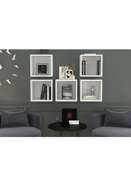 Kitaplikli Duvar Rafi Beyaz 100 cm DVR-1027