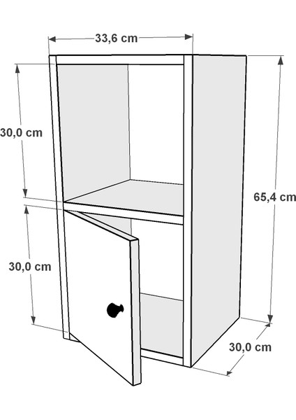 Kitaplikli Kapakli Duvar Rafi Beyaz 35 cm DVR-1039-Ç fiyatları
