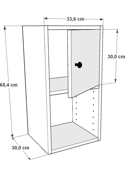 Kitaplikli Kapakli Duvar Rafi Beyaz 35 cm DVR-1040-Ç fiyatları