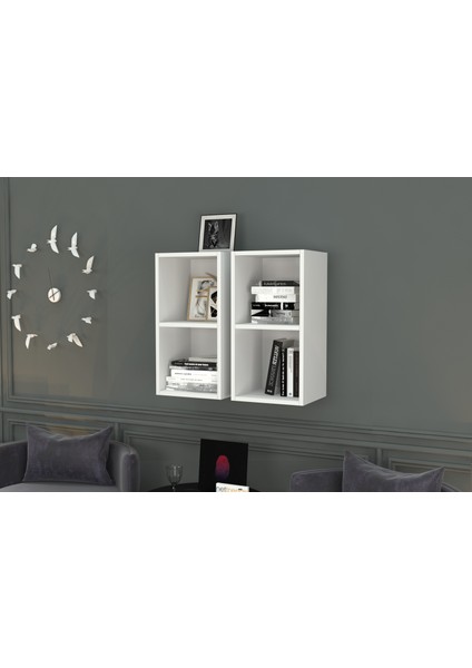 Kitaplikli Duvar Rafi Beyaz 70 cm DVR-1049 fiyatları