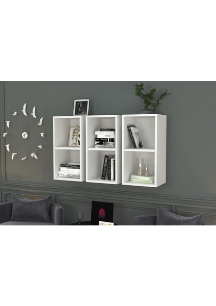 Kitaplikli Rafli Duvar Rafi Beyaz 100 cm DVR-1056 fiyatları