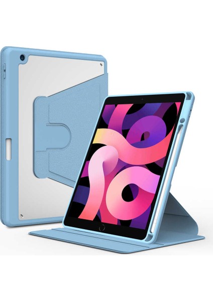 Apple iPad 10.2 2021 (9.nesil) Uyumlu 360° Dönebilen Standlı Nayn Tablet Kılıfı Ince ve Fit