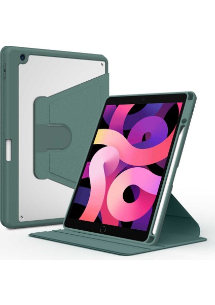 Apple iPad 10.2 2021 (9.nesil) Uyumlu 360° Dönebilen Standlı Nayn Tablet Kılıfı Ince ve Fit