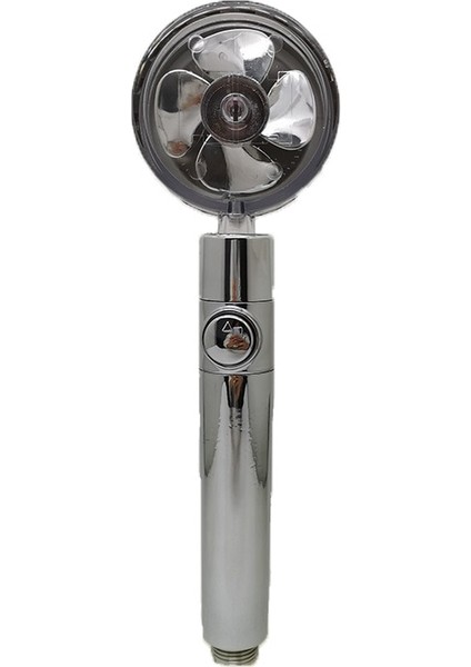 Duş Başlığı Su Tasarruflu Akış 360 Derece Küçük Fan ile Dönen Abs Yağmur Yüksek Basınçlı Püskürtme Memesi Banyo Aksesuarları (Yurt Dışından)