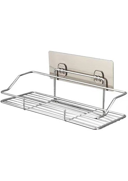 Paslanmaz Çelik Banyo Depolama Rafı Punch-Free Mutfak Banyo Tuvalet Duvar Asılı Depolama Rafı (Yurt Dışından)