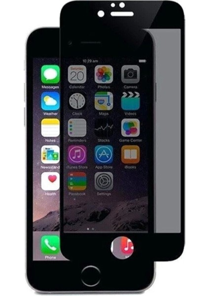 Apple iPhone 6 6s Uyumlu Tam Kaplayan Privacy Gizlilik Görünmez Hayalet Ekran Koruyucu Telefon Camı Siyah