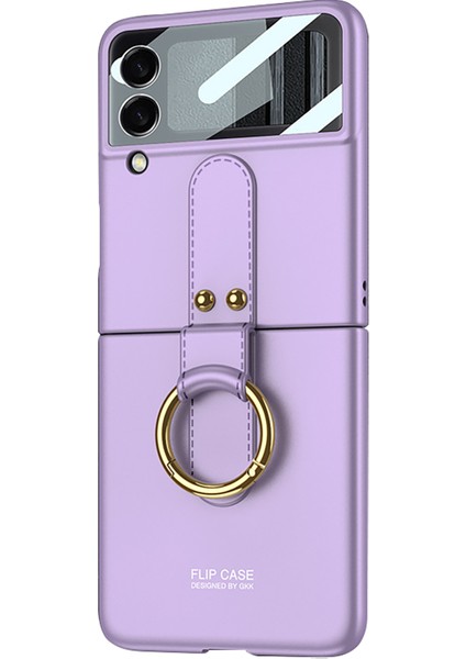 Samsung Galaxy Z Flip3 Tam Koruyucu Yüzük Tutuculu Telefon Kılıfı - Mor (Yurt Dışından) modelleri