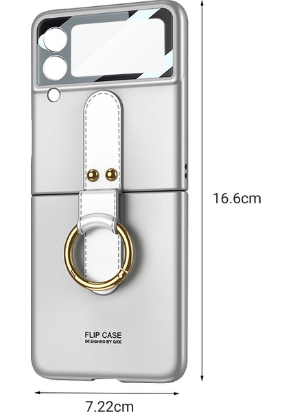 Samsung Galaxy Z Flip3 Tam Koruyucu Yüzük Tutuculu Telefon Kılıfı - Siyah (Yurt Dışından) fiyatları