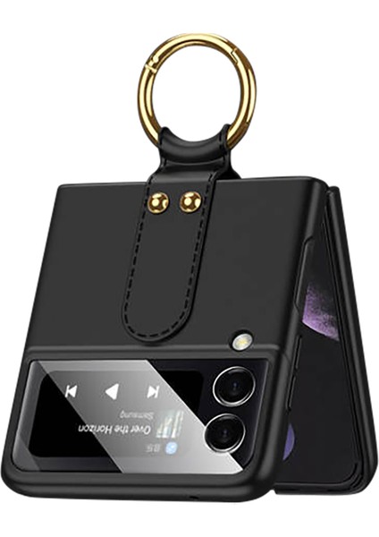 Samsung Galaxy Z Flip3 Tam Koruyucu Yüzük Tutuculu Telefon Kılıfı - Siyah (Yurt Dışından) fırsatları