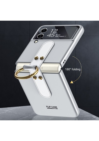 Samsung Galaxy Z Flip3 Tam Koruyucu Yüzük Tutuculu Telefon Kılıfı - Gri (Yurt Dışından) modelleri