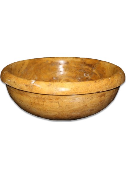 Sarı Traverten Çanak Başlıklı Lavabo