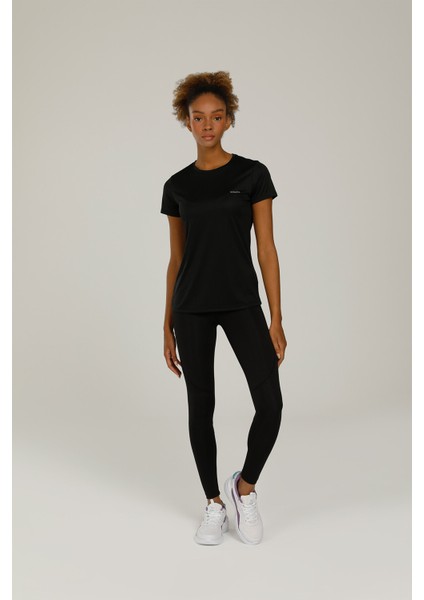 SN230 Basic Pes C Neck T- Siyah Kadın T-Shirt modelleri