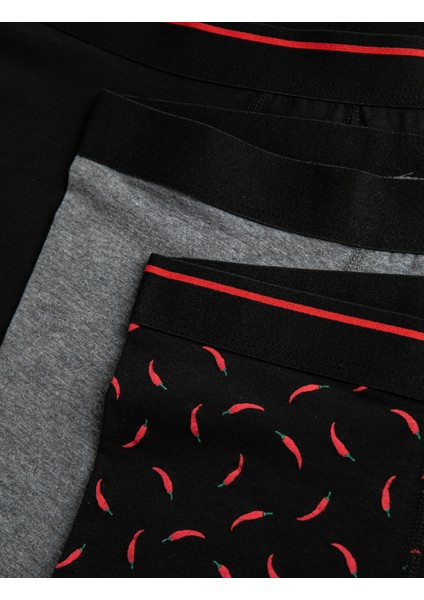 Pamuklu Erkek 3'lü Boxer Seti