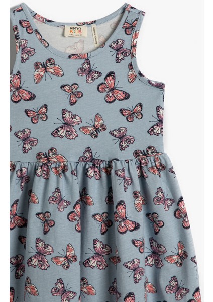 Bisiklet Yaka Bol Kesim Desenli Çok Renkli Kız Çocuk Elbise - 2YKG87820OK modelleri