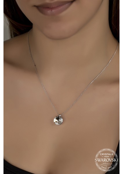 Union Swarovski Crystal Kadın Tırnaklı Gümüş Kolye