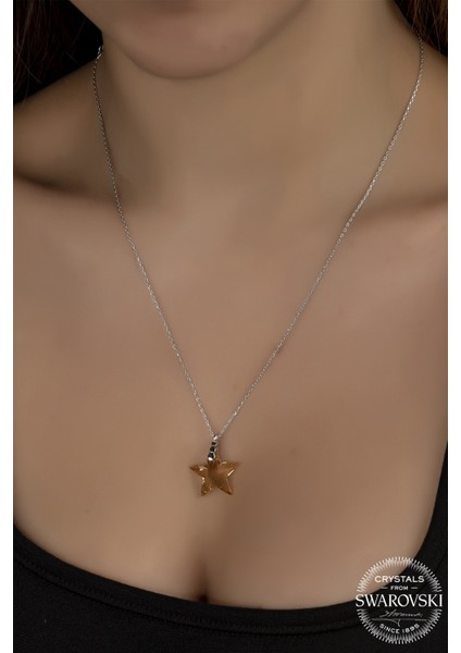 Union Swarovski Crystal Kadın Star Light Colorado Gümüş Kolye