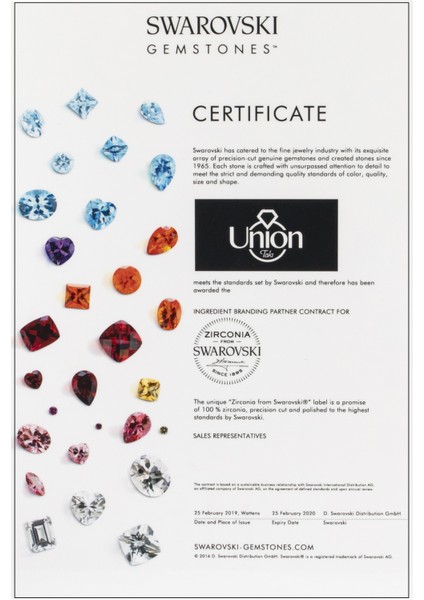 Union Swarovski Zirconia Kadın Tektaş Kolye