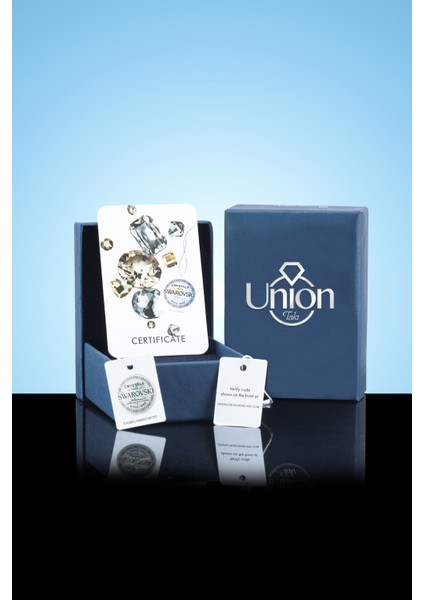 Union Swarovski Crystal Kadın 12 mm Çerveli Gümüş Kolye