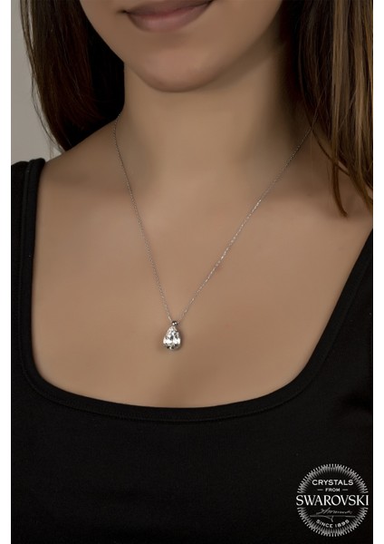 Union Swarovski Crystal Kadın Damla Gümüş Kolye