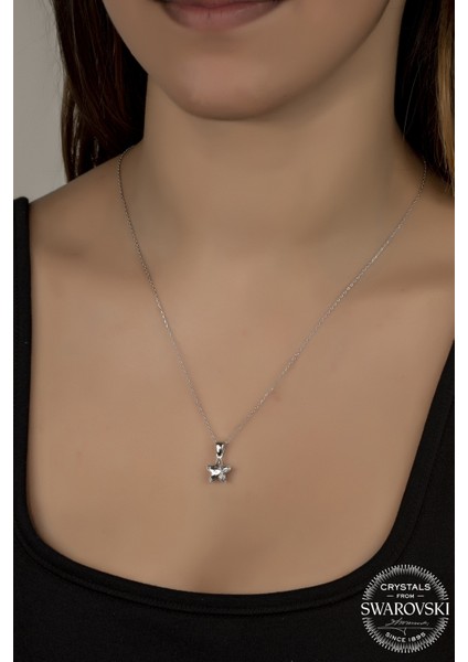 Union Swarovski Crystal Kadın Yıldız Gümüş Kolye