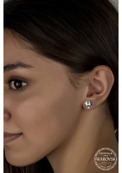Union Swarovski Crystal Kadın Ss Tırnaklı Çivili Gümüş Küpe