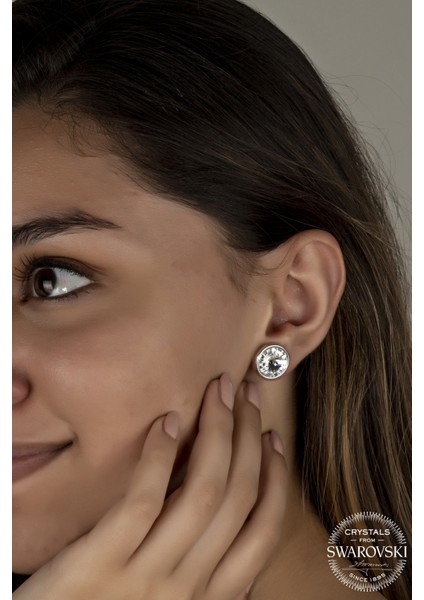 Union Swarovski Crystal Kadın Çivili Gümüş Küpe