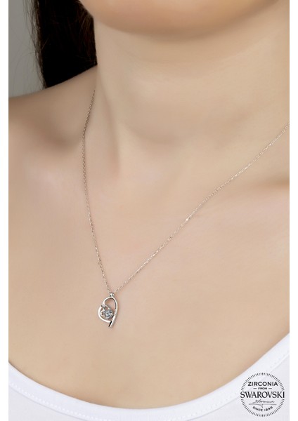Union Swarovski Zirconia Kadın Kalpgözü Tektaş Gümüş Kolye