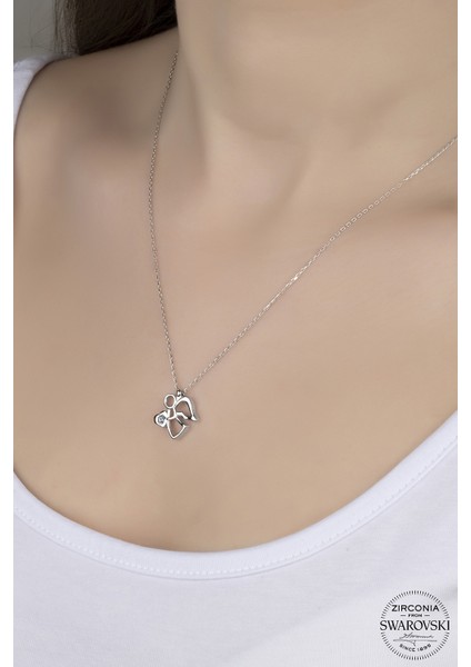 Union Swarovski Zirconia Kadın Kalbimin Meleği Gümüş Kolye