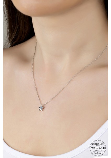 Union Swarovski Zirconia Kadın Yıldız Gümüş Kolye