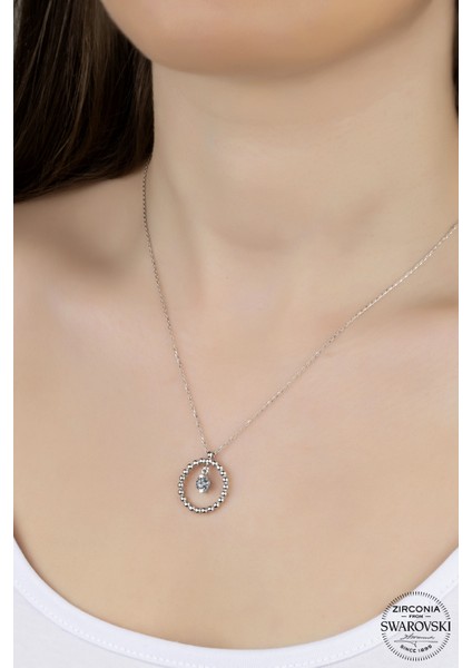 Union Swarovski Zirconia Kadın Halka Tektaş Gümüş Kolye