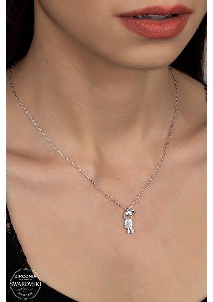 Union Swarovski Zirconia Kadın Kız Çocuğu Gümüş Kolye
