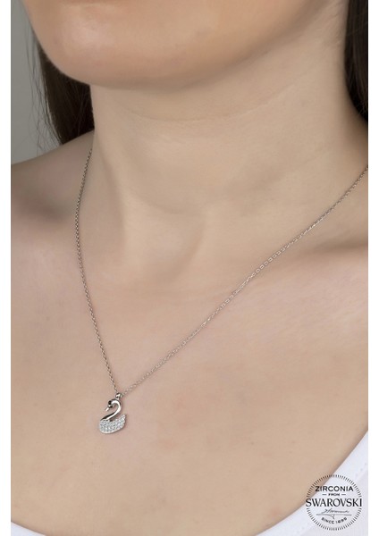Union Swarovski Zirconia Kadın Kuğu Gümüş Kolye
