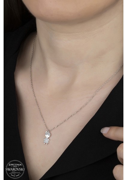 Union Swarovski Zirconia Kadın Kız Çocuğu Gümüş Kolye