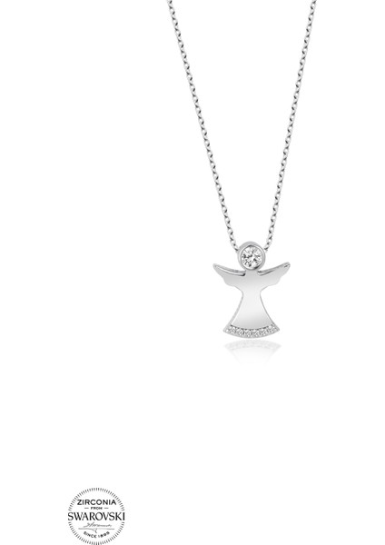 Union Swarovski Zirconia Kadın Melek Gümüş Kolye