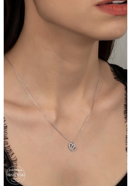 Union Swarovski Zirconia Kadın Kalbim Sende Gümüş Kolye