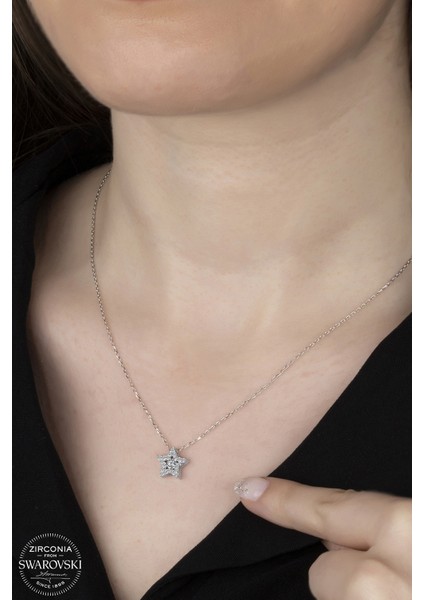 Union Swarovski Zirconia Kadın Star Gümüş Kolye