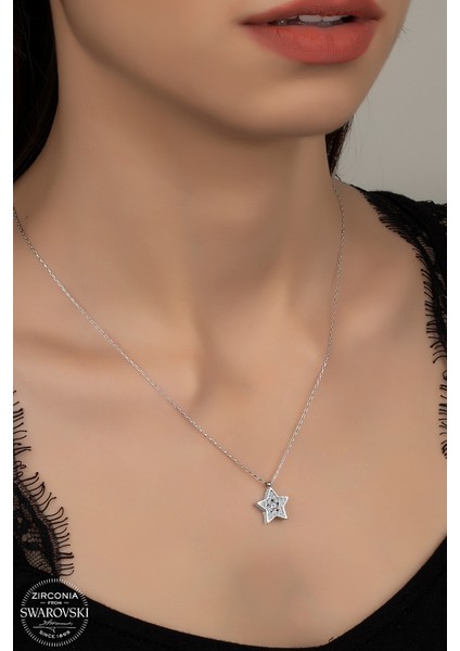 Union Swarovski Zirconia Kadın Star Gümüş Kolye