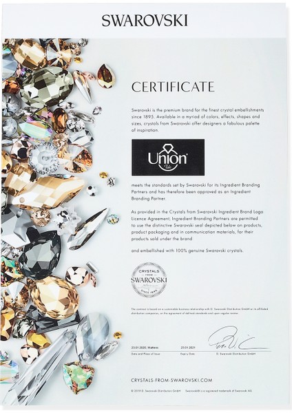 Union Swarovski Crystal Kadın Ss Gümüş Kolye