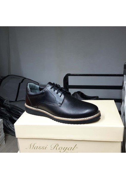 Shoes Hakiki Deri Siyah Eva Taban Erkek Ayakkabı