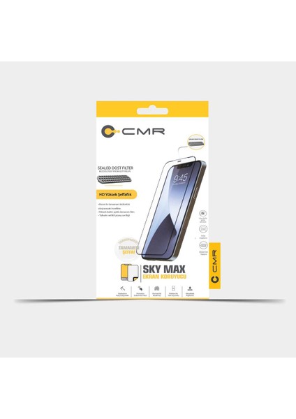 Apple iPhone 12 Sky Max Black Full Kaplayan Cam Ekran Koruyucu