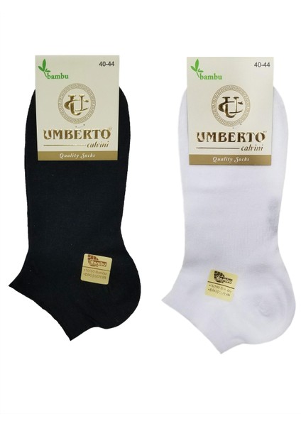 6 Adet Erkek Bambu Patik Çorap - 307 3 Siyah 3 Beyaz