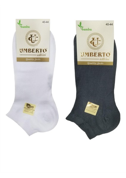 6 Adet Erkek Bambu Patik Çorap - 307 3 Beyaz 3 Füme
