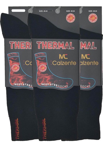 3 Adet Thermal (Termal) Erkek Çorap 3 Adet Siyah