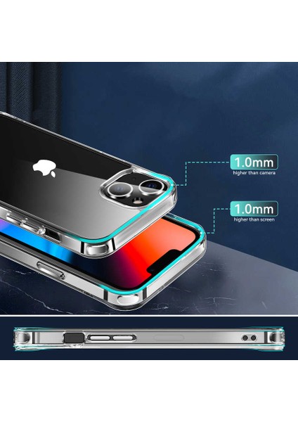 Apple iPhone 13 First Serisi Sgs Darbe Lisanslı Şeffaf Kılıf + 5d Cam Ekran Koruyucu