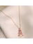 Çiçek Figürlü Pembe Zirconia Taşlı Gümüş Kolye 1